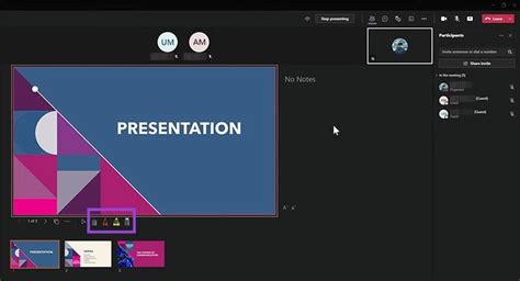 how to present a powerpoint in teams with notes
