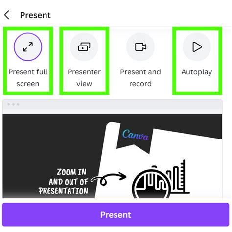how to present canva on zoom with notes
