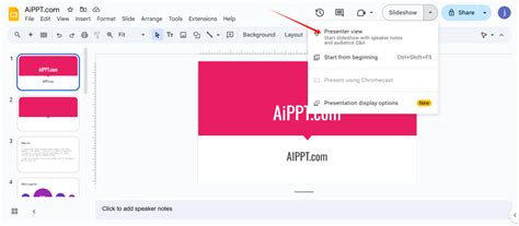 how to present google slides with speaker notes full screen