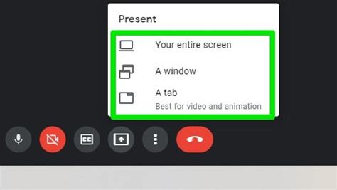 how to present in google meet with audio