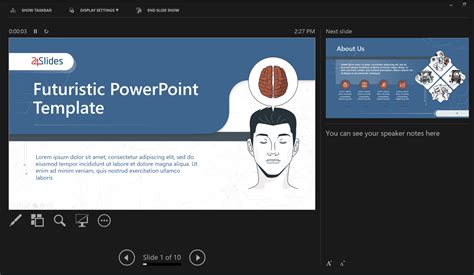 how to present slideshow with speaker notes