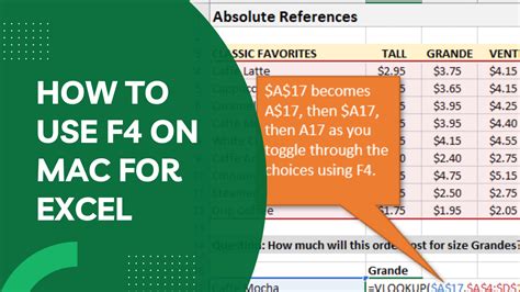 how to press f4 on mac for excel