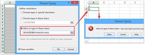 how to prevent typing in a cell in excel