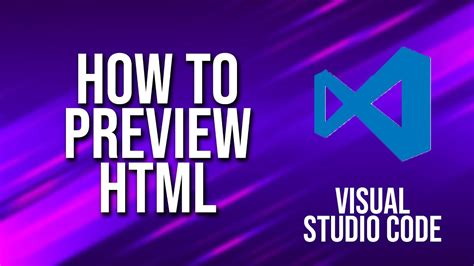 how to preview html in visual studio code