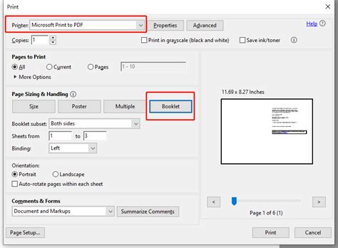 how to print a book in adobe acrobat