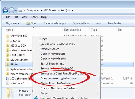 how to print a list of files in a folder in word