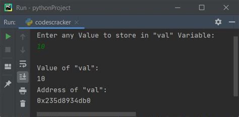 how to print address of variable in python