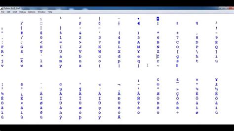 how to print ascii characters in python