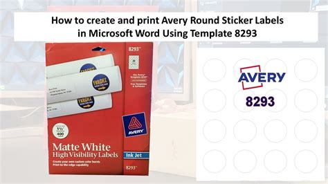 how to print avery round labels in word