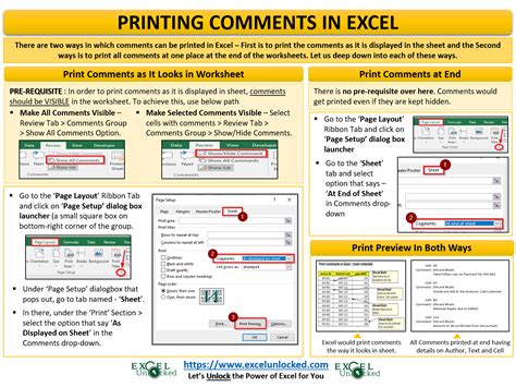 how to print comments in excel office 365