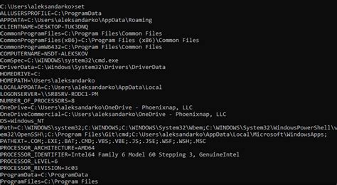 how to print environment variables in cmd