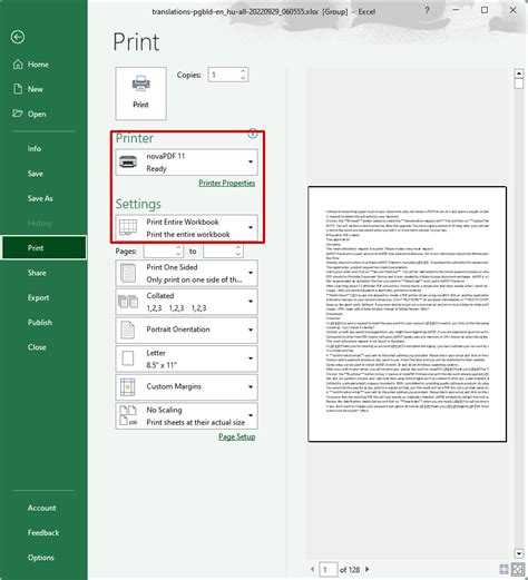 how to print excel workbook in pdf