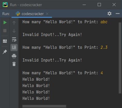 how to print hello world in python 5 times