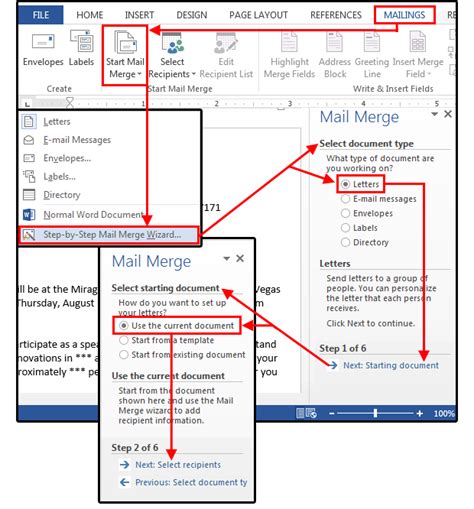 how to print mail merge letters in word