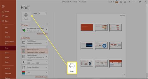 how to print one slide from powerpoint