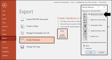 how to print out notes on powerpoint slides