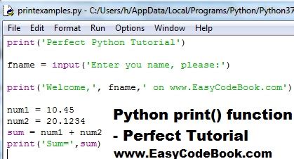 how to print output in python
