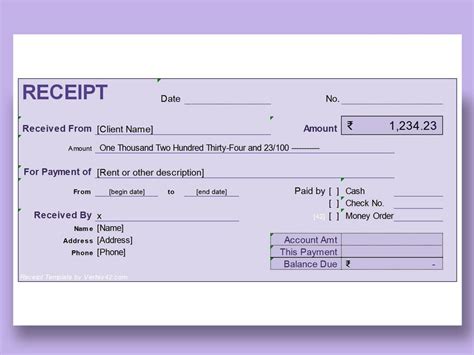 how to print receipt in excel