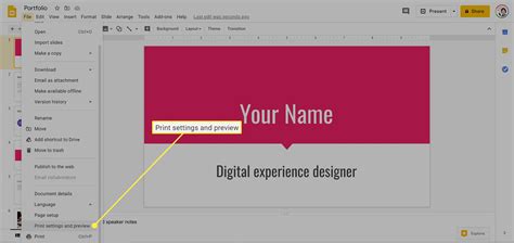 how to print slides with notes google