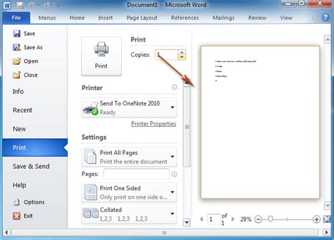 how to print view in word