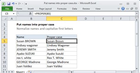 how to proper case in excel