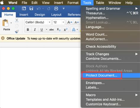 how to protect word document on mac