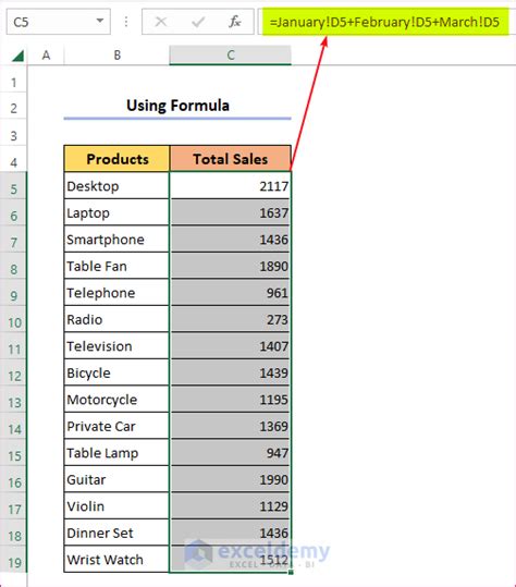 how to pull data from multiple worksheets in excel
