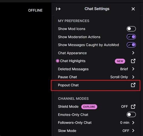 how to pull up chat on obs studio