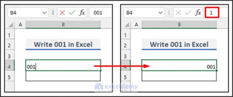 how to put 001 in excel