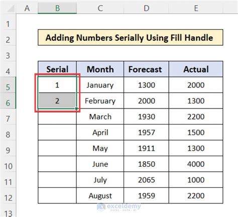 how to put 1 2 3 in excel
