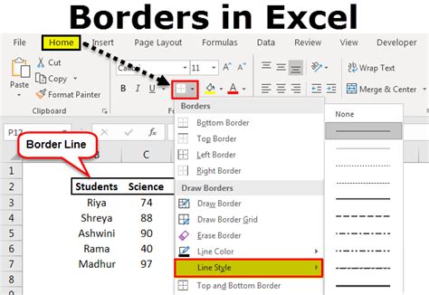 how to put a border around text box in excel