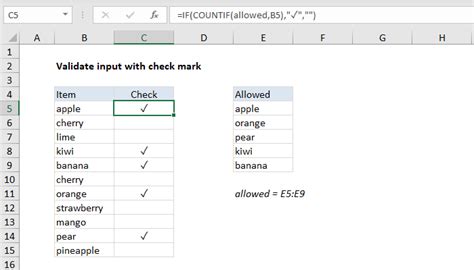 how to put a check mark in excel formula