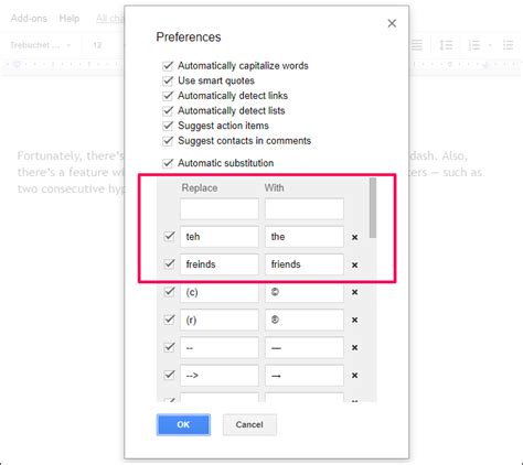how to put a dash on google docs