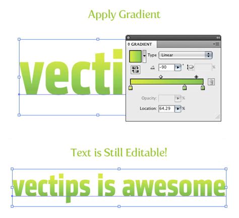 how to put a gradient over text in illustrator