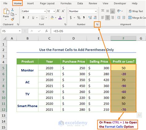 how to put a negative number on excel