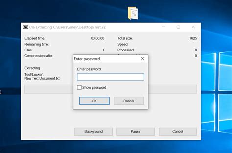 how to put a password on a desktop folder windows 10