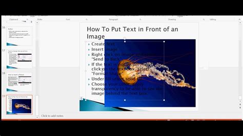 how to put a picture under text in powerpoint