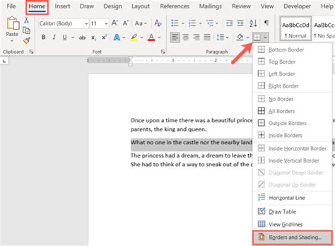 how to put a table around text in word