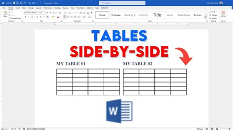 how to put a table next to text in word