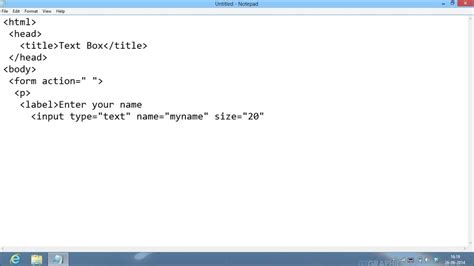 how to put a text in a box html