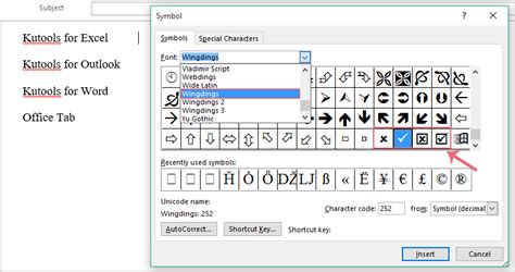 how to put a tick in outlook email