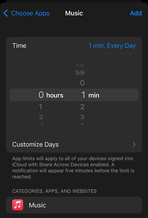 how to put a time limit on apple music