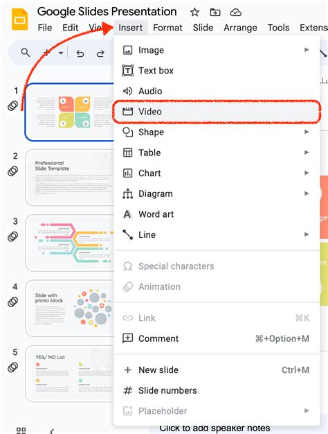 how to put a video on google slides from your phone android