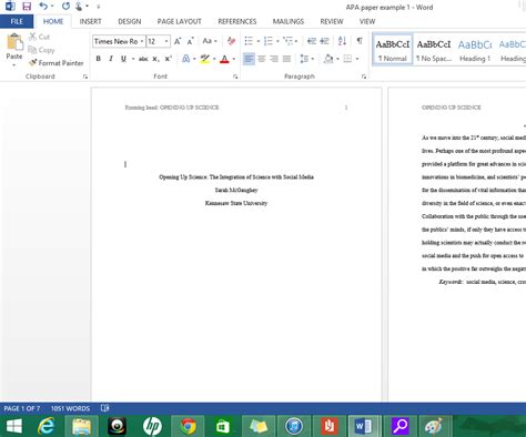 how to put a word doc in apa format
