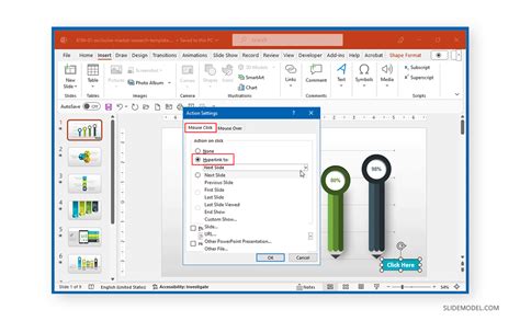 how to put action button in powerpoint