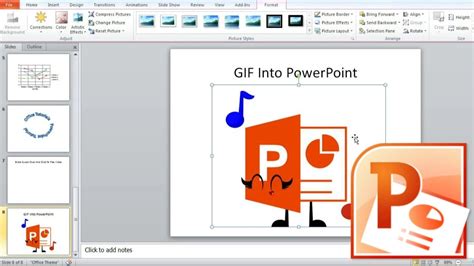 how to put animated gif in powerpoint 2010