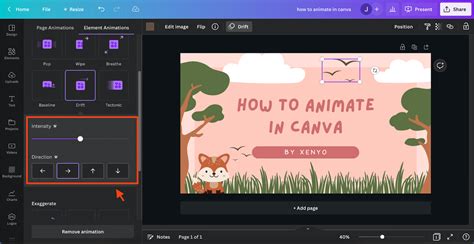 how to put animation in canva