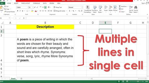 how to put another line in excel cell