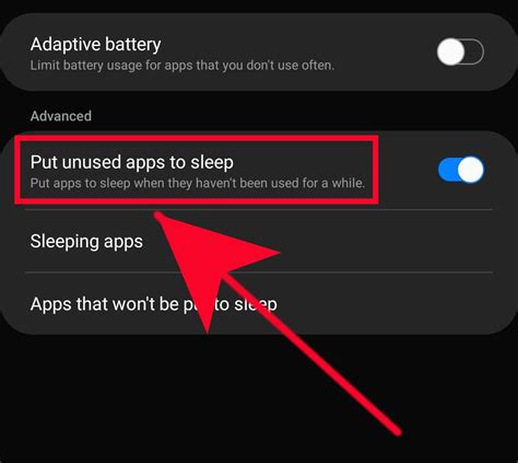 how to put apps to sleep on android
