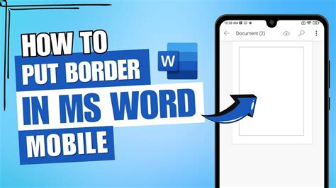 how to put border in ms word in mobile